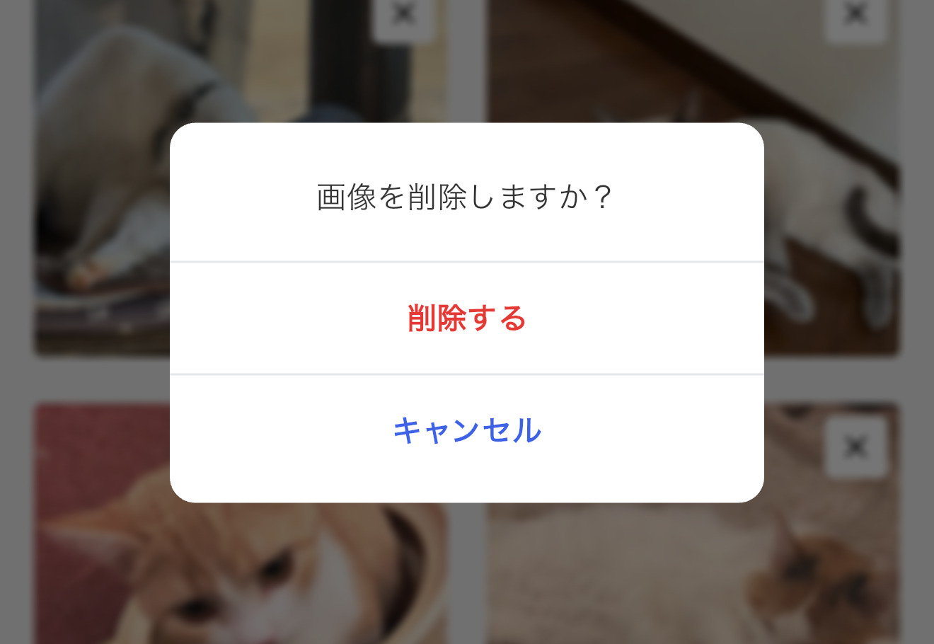 削除確認ダイアログ